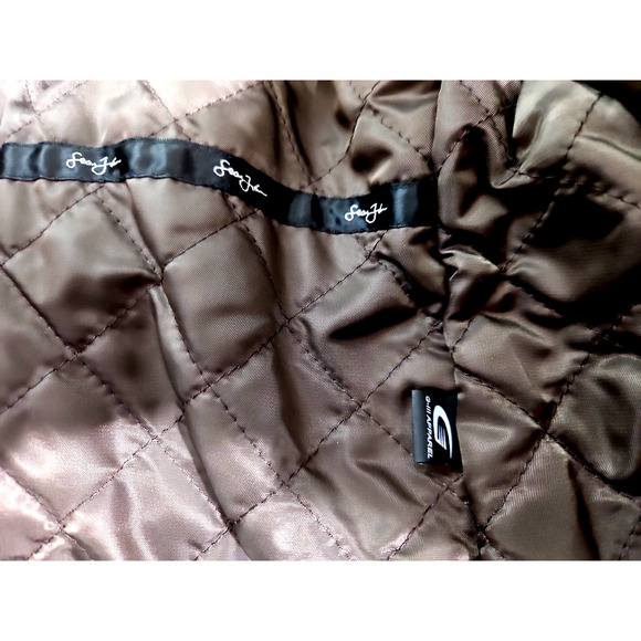 Sean John Leather Jacket XXL Brown Quilted Lined Zip Front Logo NWT Y2K fashion - Picture 13 of 15